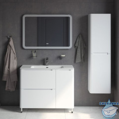 Тумба с умывальником, напольная, 100 см, белая, Edifice, IDDIS, EDI10WFi95K