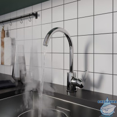 Смеситель для кухни, глянцевый хром, Poli, Milardo, POLSBJ0M05