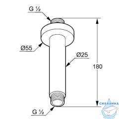 Держатель верхнего душа Kludi A-Qa 66515N0-00 (брашированное золото)