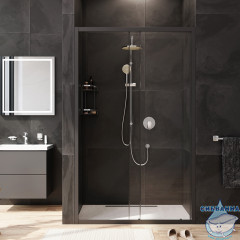 Дверь в нишу AM.PM Gem W90G-120-1-195BT 120 см профиль черный, стекло прозрачное