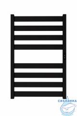 Полотенцесушитель электрический Indigo Oktava Slim П8 (с таймером) 50х80 черный муар (с возможностью скрытого подключения, подключение R/L)