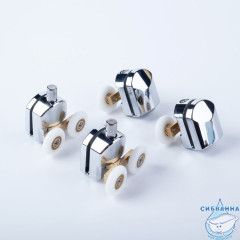 Ролики, 2 верхних, 2 нижних, двойные, D=23 мм, хром, стекло 4 мм, IDDIS, 966D23C4DZ