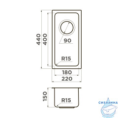Кухонная мойка Omoikiri Tadzava 22-U/I-IN ULTRA 15 нержавеющая сталь