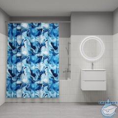 Штора для ванной, 200x180 см, Полиэстер, IDDIS, BX04P18i11