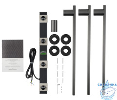 Полотенцесушитель электрический  Wonzon&Woghand Dortmund 56х58 WW-A363-GM (с возможностью скрытого подключения, подключение универсальное) (графит)