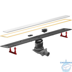 Дренажный трап для душа Pestan Confluo Premium Line White Glass Gold 650 13100122 решеткой