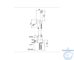 Встраиваемый смеситель Raglo R03.52.03 с гигиеническим душем (сатин золотой)
