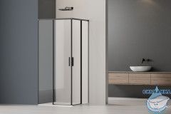 Душевое ограждение Vincea Soft 90x90 профиль черный, стекло прозрачное VSS-3SO2900CLB