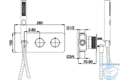 Встраиваемый смеситель для ванны Allen Brau Liberty 314347 (черный матовый)