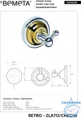 Крючок Bemeta Retro Gold and Chrom 144206038