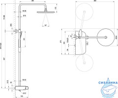 Душевая система Ravak Termo 250 1 режим X070162 (хром/черный)