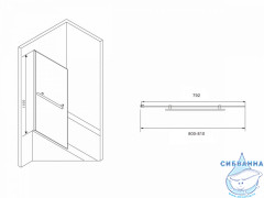 Шторка для ванны Abber Immer Offen AG70080B 80x140 профиль черный, стекло прозрачное
