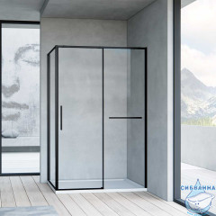 Душевое ограждение Vincea Slim Soft 150x100 профиль черный, стекло прозрачное VSR-1SS1015CLB