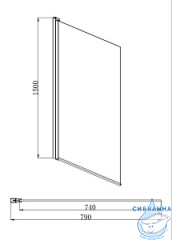Шторка для ванны Aquatek AQ DEL SBA 08015CH 80х150 профиль хром, стекло прозрачное