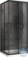 Душевое ограждение ABBER Schwarzer Diamant AG02080BH 80x80 профиль черный, стекло прозрачный (без поддона)