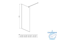 Walk in Aquatek 80х200 AQ WIW 08020GM профиль оружейная сталь, стекло прозрачное 