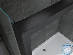 Душевое ограждение ABBER Komfort 170x100 профиль черный, стекло прозрачное AG93170B-S102B (с доводчиком) (без поддона)