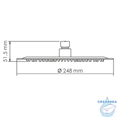 Верхний душ WasserKRAFT 250 1 режим (хром матовый) A121