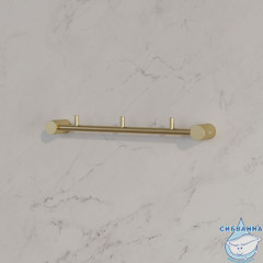 Планка на 3 крючка, нержавеющая сталь, Petite, золото матовое, IDDIS, PETG0S3i41