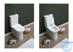 Унитаз напольный безободковый Aquanet Roll 210764 с бачком 210765 и сиденьем Soft Close (микролифт) Rimless