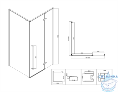 Душевое ограждение Vincea Slim-N 100x90 профиль хром, стекло прозрачное VSR-5SN9010CL