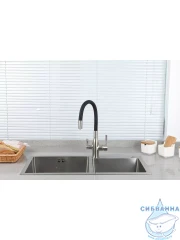 Смеситель кухни Frap F4396-5 (сатин/черный)