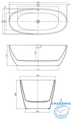 Акриловая ванна Azario Darwin 170х75