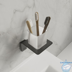 Подстаканник одинарный, матовое стекло, сплав металлов, Slide, IDDIS, SLIBSG1i45