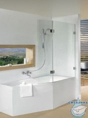Шторка для ванны Riho VZ Scandic NXT X500 Yukon R 117х150 GX00602B2 профиль черный, стекло прозрачное