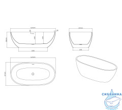 Акриловая ванна Grossman Classic GR-2503MB 170x87 с каркасом (белый/черный матовый)