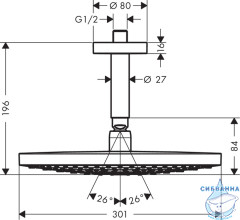 Верхний душ Hansgrohe Raindance Select S 27337400