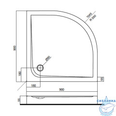 Акриловый поддон для душа AM PM Spirit 90х90 см