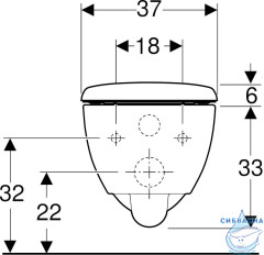 Унитаз подвесной безободковый Geberit Renova Compact 500.803.00.1 с сиденьем Soft Close (микролифт)