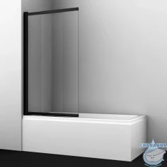 Шторка для ванны Wasserkraft Dill 80x140 61S02-80WS профиль черный, стекло прозрачное