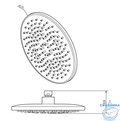 Верхний тропический душ Am.Pm Gem F0590000 230 1 режим (хром)