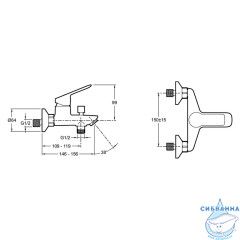 Смеситель для ванны Jacob Delafon Lucien E20848-CP (хром)