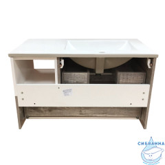 Тумба подвесная Comforty Турин 90L дуб бежевый с раковиной 9090EL