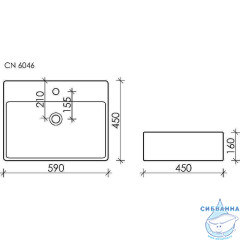  Раковина на столешницу 59 см Ceramicanova Element CN6046