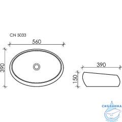 Раковина на столешницу 56 см Ceramicanova Element CN5033