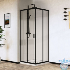 Душевое ограждение Vincea City 100x90 профиль черный, стекло прозрачное VSS-5CT9010CLB