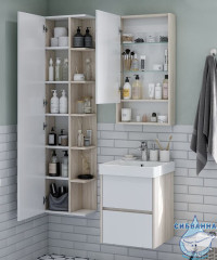 Шкаф-колонна Акватон Сканди 40 белый/дуб верона 1A253403SDB20