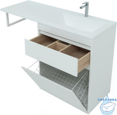 Тумба Aquanet Токио 68 239291 R белый глянец с раковиной Даллас 130