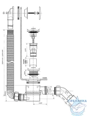 Слив-перелив для ванн McALPINE 70 см MRB11-MBL (черный матовый)