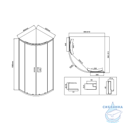 Душевое ограждение Vincea City 90x90 профиль черный, стекло прозрачное VSQ-5CT900CLB