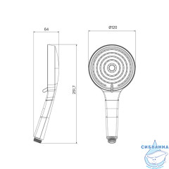 Душевая лейка, черный матовый, 5 режимов, Agua, IDDIS, AGU15B0i18