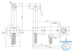 Встраиваемый смеситель с гигиеническим душем ALMAes Agata AL-877-09 (бронза) (с прогрессивным смесителем)