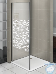 Боковая стенка Bas Infinity SP-100-W-CH профиль хром, стекло прозраное с рисунком