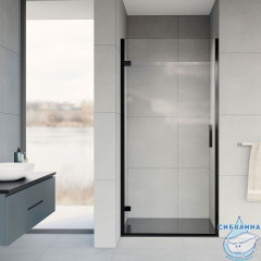 Дверь в нишу Vincea Flex 90 профиль черный, стекло прозрачное VDP-1F900CLB