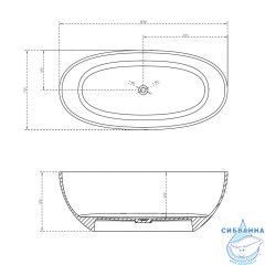 Ванна из полиэфирной смолы ABBER Kristall 165х78 AT9701Opal коричневая