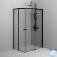 Душевое ограждение AM.PM X-Joy 120х80 W94G-403-12080-BТ профиль черный, стекло прозрачное (без поддона)